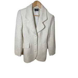 IRIE Jacket Classic France French White Mid-length Women Sz 4/6 - Med